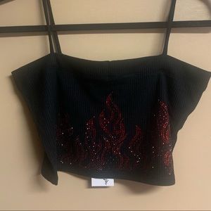 Ribbed flame crop top